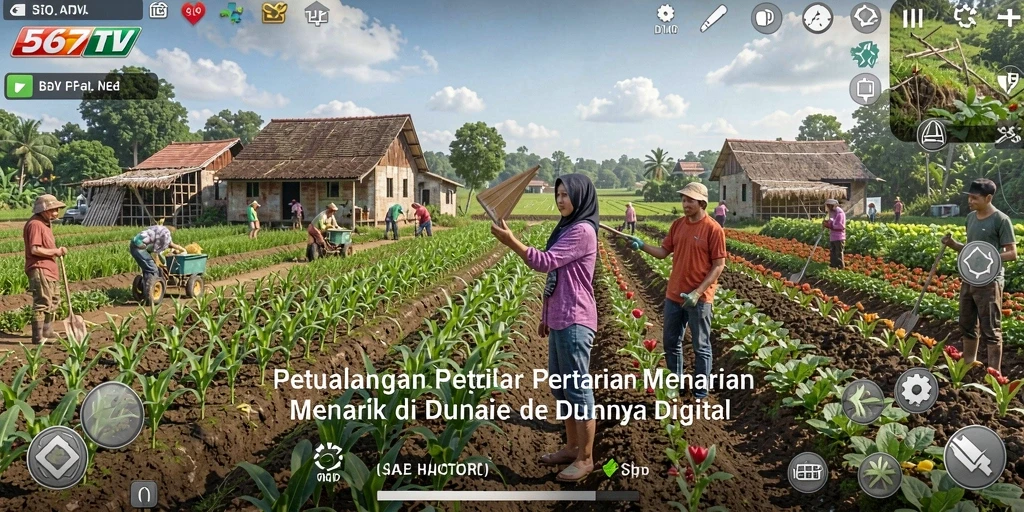 Tampilan gameplay <strong>567TV</strong> dengan aktivitas bertani yang seru dan interaktif.