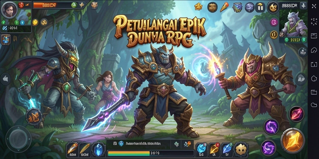 Tangkapan layar gameplay RPG 888IDR yang penuh aksi.