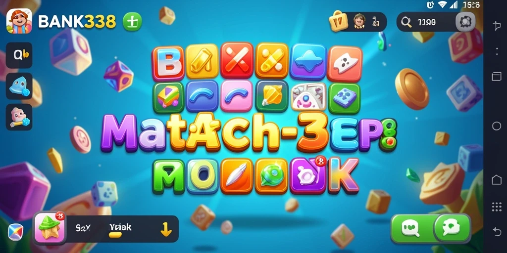 Tampilan gameplay MATCH-3 yang seru dan menantang di BANK338.