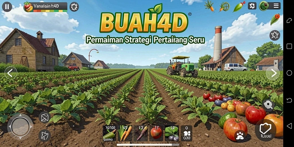 Tampilan menarik gameplay BUAH4D di kebun yang subur.