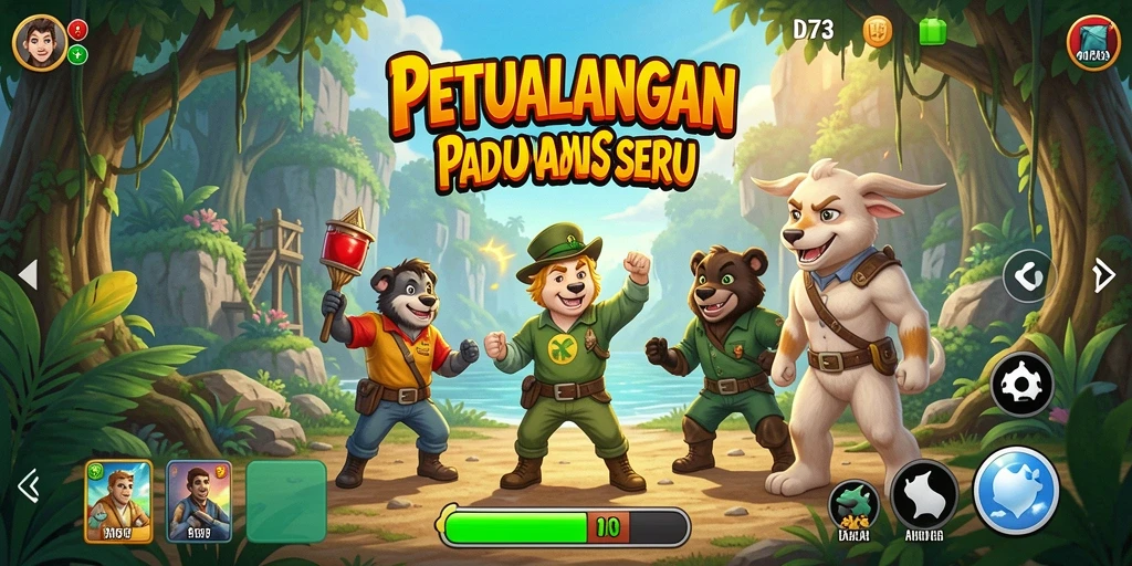 Tampilan menarik dari gameplay D73 dengan elemen Match-3 yang menantang.