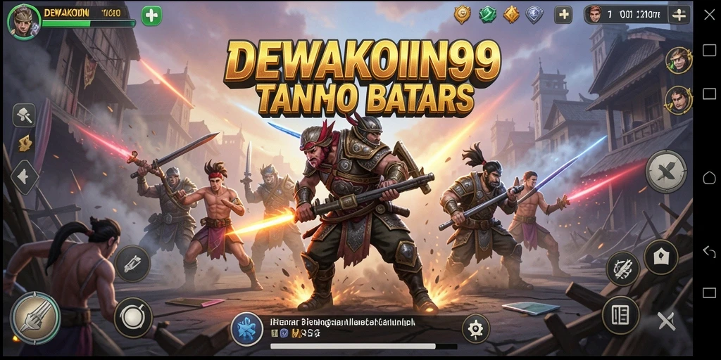 Tampilan gameplay DEWAKOIN99 menampilkan pertarungan seru antara karakter unik.
