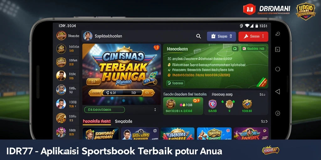 Screenshot utama IDR77 menampilkan antarmuka intuitif aplikasi Sportsbook.