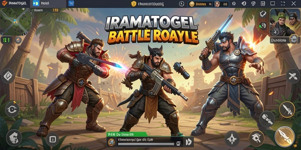 Tangkapan layar gameplay IRAMATOGEL yang mendebarkan di arena Battle Royale.