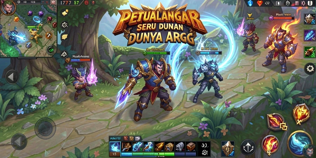 Screenshot L777 menampilkan aksi pertempuran seru di dunia fantasi.