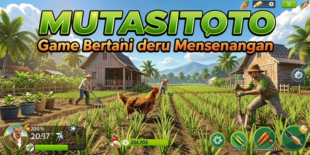 Screenshot MUTASITOTO menampilkan gameplay bertani yang seru dan interaktif.