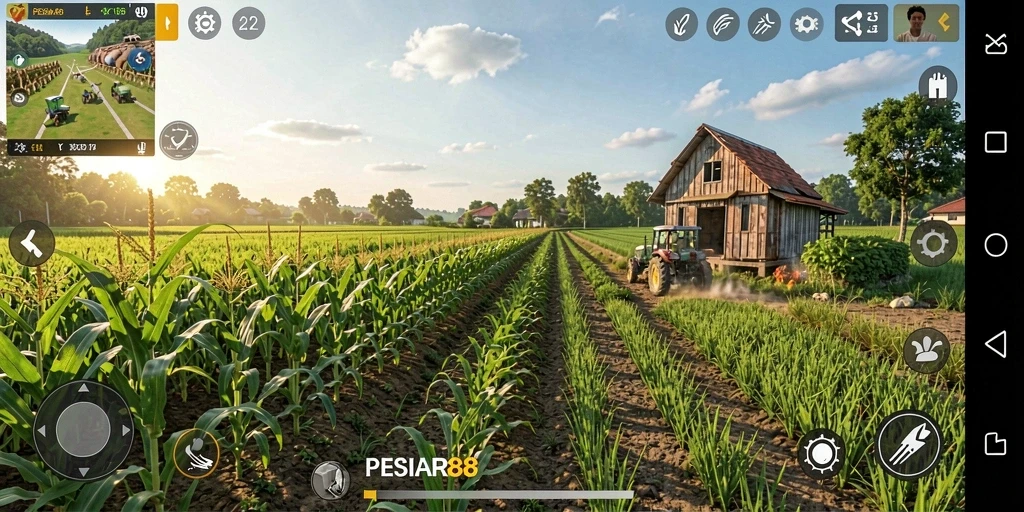 Gameplay menarik dari PESIAR88 dengan elemen pertanian yang interaktif.