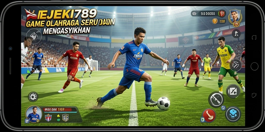 Tangkapan layar gameplay REJEKI789 menampilkan aksi seru pertandingan olahraga.