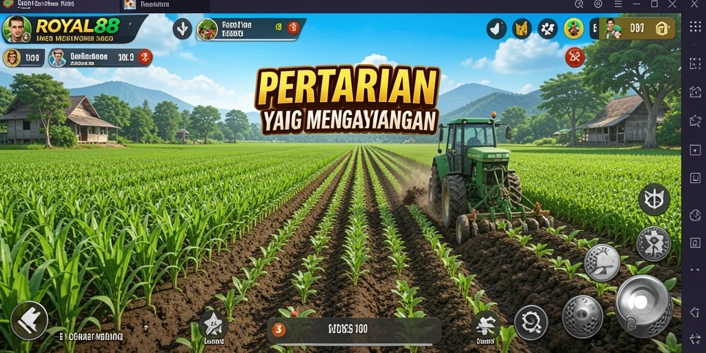 Gameplay menarik <strong>ROYAL88</strong>, menampilkan aktivitas bertani yang seru.