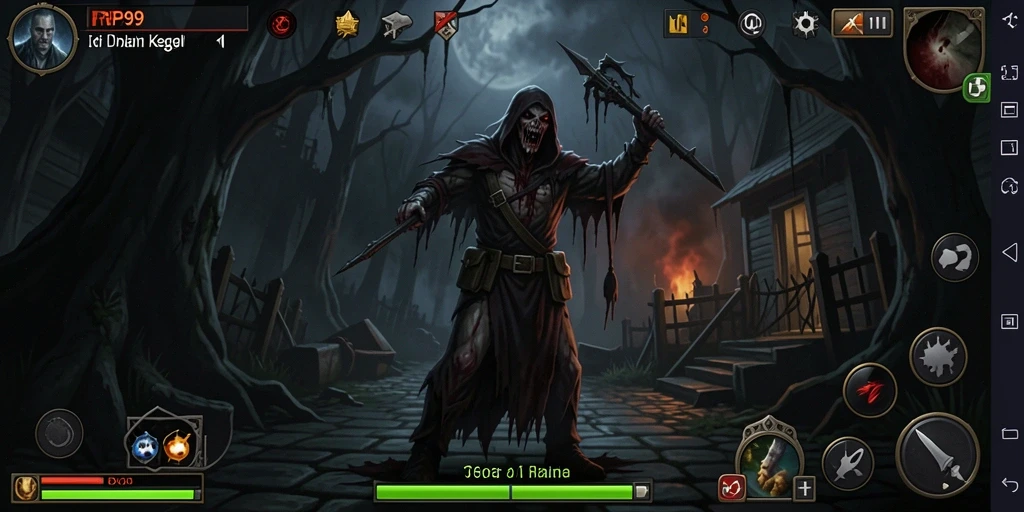 Screenshot menunjukkan gameplay menegangkan dari RP99 dengan kegelapan yang mencekam.