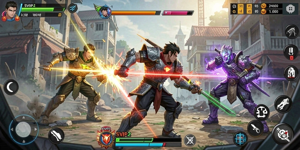 Tampilan aksi mendebarkan dalam game SVIP2 yang penuh pertarungan.