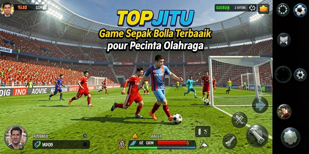 Tampilan gameplay menarik dari game sepak bola TOPJITU.